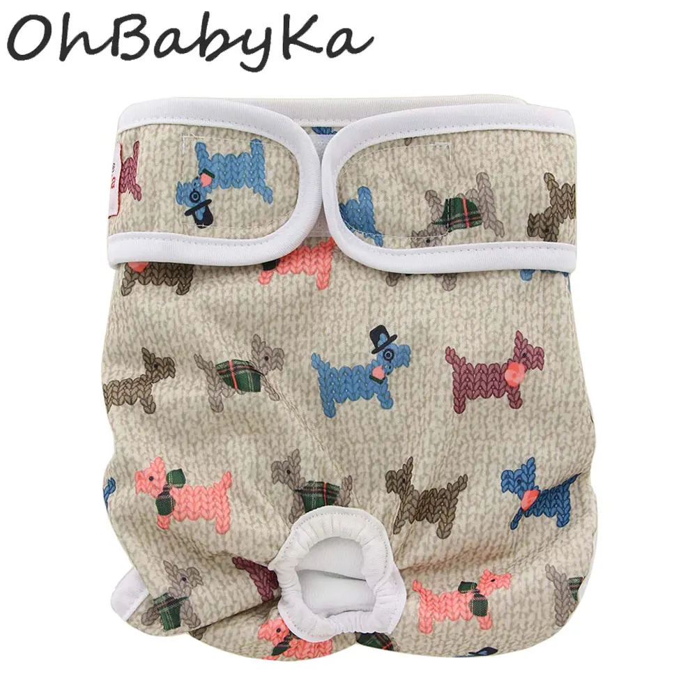 Ohbabyka моющиеся женские подгузники для собак на липучке регулируемые менструации