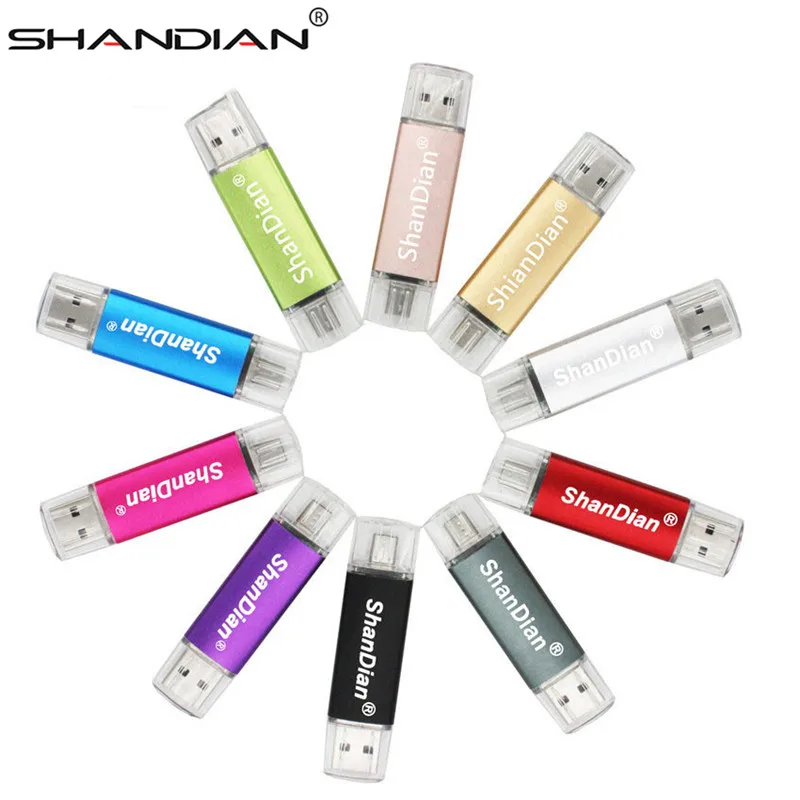 SHANDIAN двойное использование Android OTG USB флэш накопитель Pen Drive 4 ГБ 8 16 32 2 0 Флешка флеш