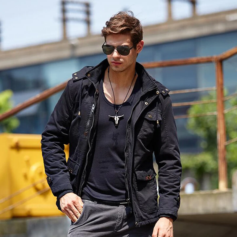 

Nice Winter Parka Men Cotton Padded Hooded Male Jacket Coat New Fashion Warm Outwear Winter Jacket Men Top Quality M-4XL