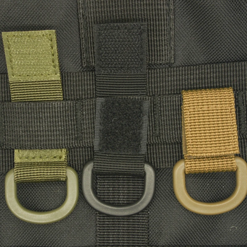 1Pc Tactical Multifunction Nylon Molle Webbing Belt D-Ring Carabiner Magic tape Hanging Keychain Backpack Hook molle buckle