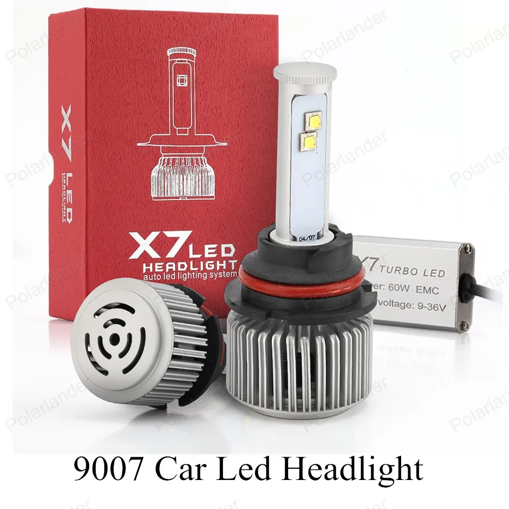 Автомобильные фары COB X7 9007 120W 9600LM светодиодный светодиодная фара 9004, автомобильная лампа, белая 6000K, бесплатная доставка