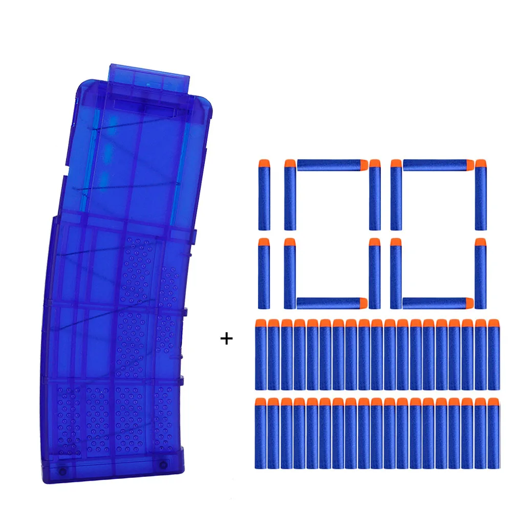 Синий 100 шт для пуль Nerf, мягкая полая головка 7,2 см, запасная игрушка дартс, пули для пуль серии Nerf, бластеры с 15 зажимами для перезарядки - Цвет: Синий