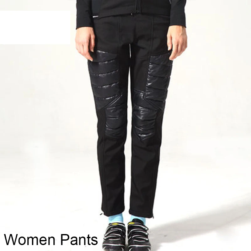 Women Pants Для мужчин и женщин термальная ветрозащитная велосипедная одежда куртка брюки Зимний Велоспорт Джерси набор с шапкой уличное спортивное снаряжение - Цвет: Women Pants