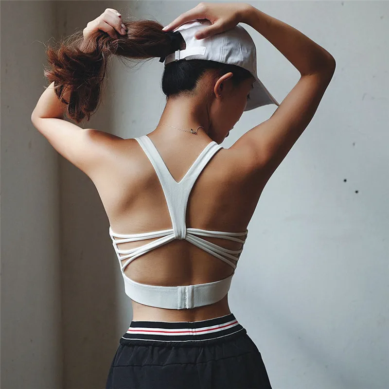 Fitness Yoga Push Up Sports Bra for Women Shockproof Sexy Sport Top Gym Running Padded Tank Vest Underwear | Спорт и развлечения