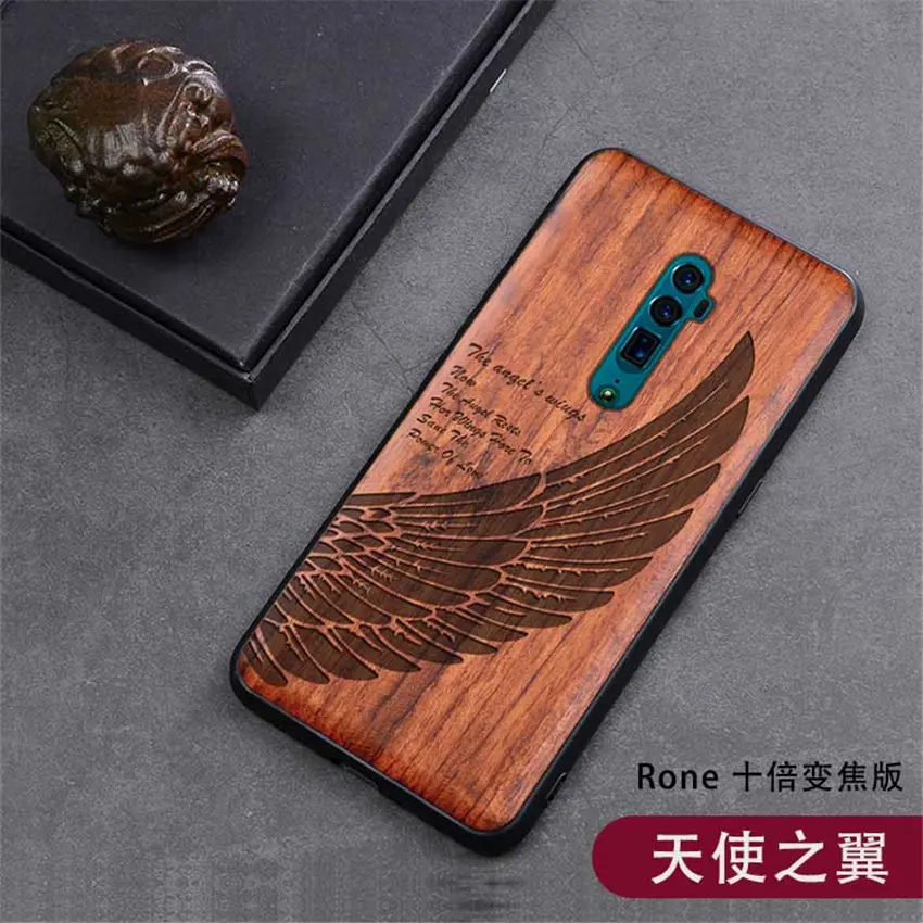 Чехол oppo Reno 10x zoom из натурального дерева funda oppo reno 10x zoom Rosewood TPU противоударный чехол-накладка для телефона reno 10x zoom - Цвет: color 7