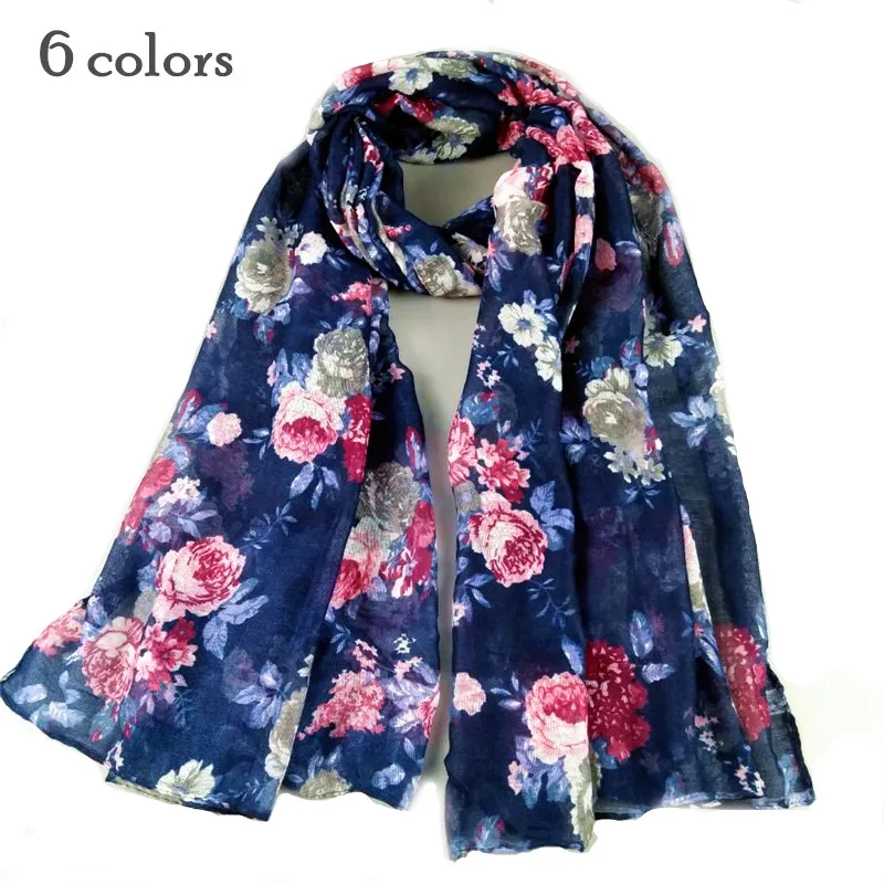 Красивая Женская шаль с цветочным узором мягкая мусульманская хиджаб принтом