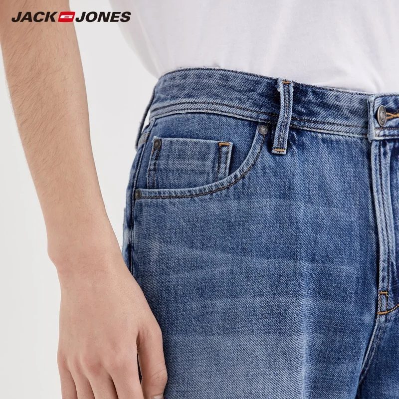 Мужские джинсовые шорты до колена JackJones 100% хлопок базовая мужская одежда | 219243502