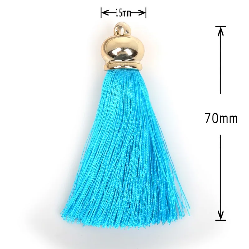 Turquoise 70 мм золотые хлопки шелковые кисточки, бахрома, кисточки для штор, кисти для штор, ремесло, ткань с бахромой, бахрома для шитья - Цвет: Turquoise