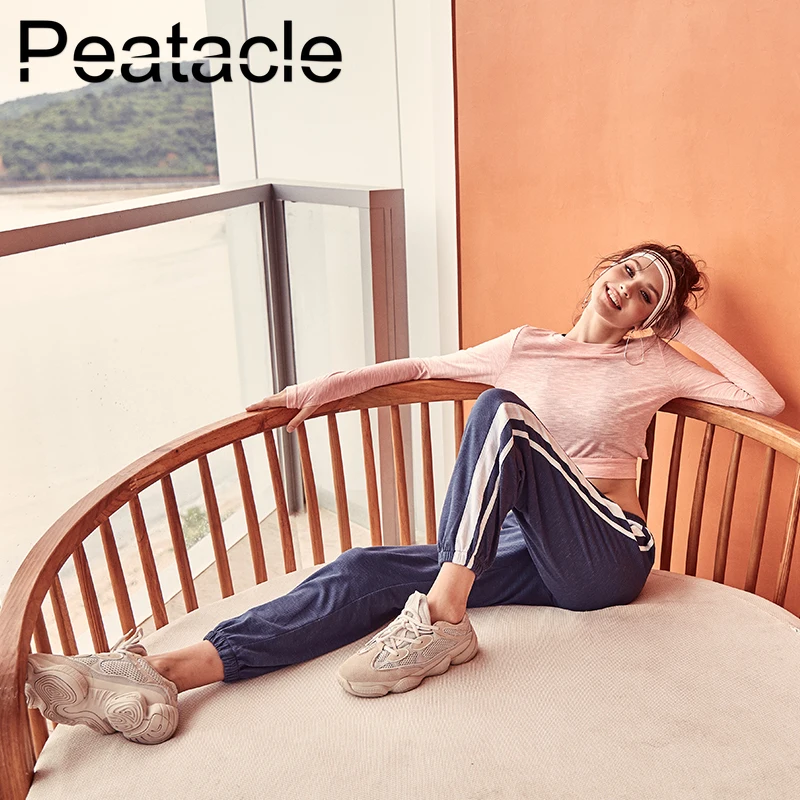 Peatacle, свободные леггинсы для спортзала, женские штаны с карманами, одежда черного цвета для фитнеса, тренировок, бега, спортивные брюки, Femme