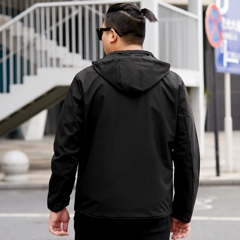Большие размеры 8XL 7XL демисезонные мужские куртки однотонные модные пальто