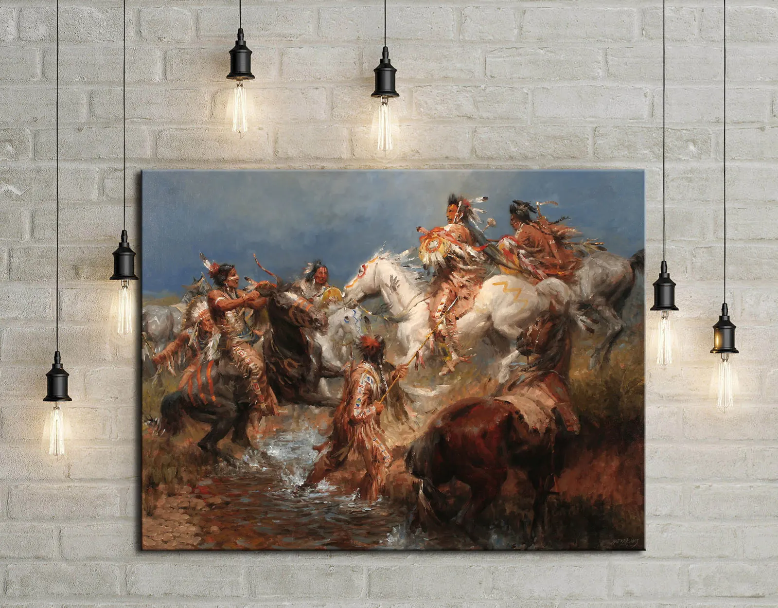 Энди Томас Западный пейзаж ковбойский стиль подарок холст Картина гостиная