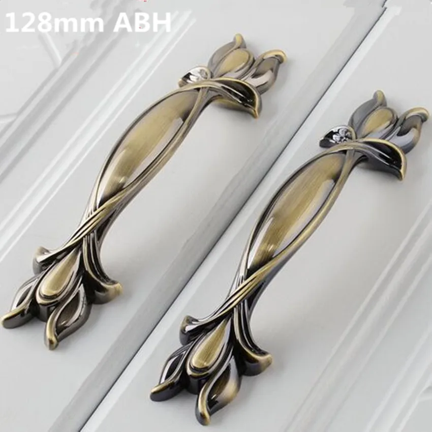 96 мм 128 Ретро стиль мебельные ручки античный латунный комод с медными деталями