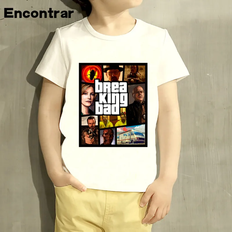 Повседневная футболка GTA 5 Breaking Bad Design для маленьких мальчиков и девочек забавные