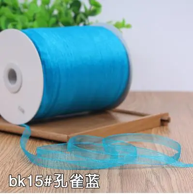 Лидер продаж 6 мм синяя красивая лента из органзы (10 м/лот) декоративная