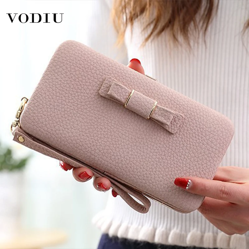 Женские кошельки кожаный длинный клатч с бантом маленький лоскут Женский 2017