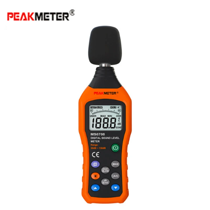 PEAKMETER PM6708 30 дБ ~ 130 ЖК цифровой дисплей аудио децибел измеритель шума