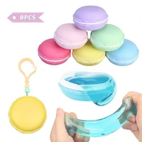 crystal clay macaroon slime kit mud putty toy soft squeeze squishy jelly pudding toy scented stress relief toy for kids