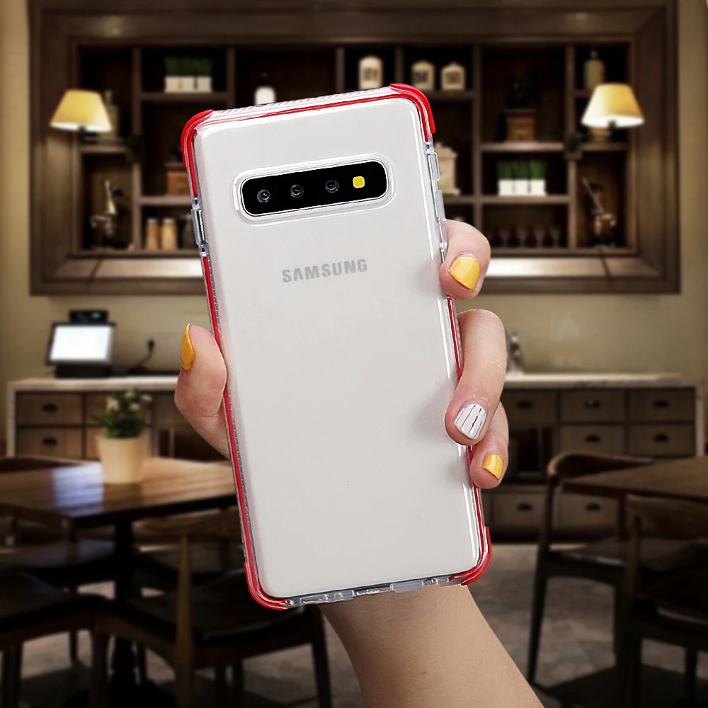 SUYACS противоударный Прозрачный чехол для телефона для samsung Galaxy S10Plus S10e S10 для iPhone XR XS Max XS Мягкий ТПУ чехол для задней панели телефона