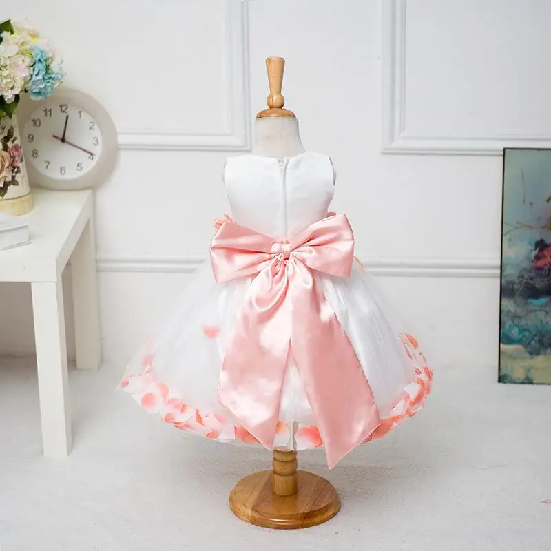 2017 Новое Лето Девушки Одеваются Для Свадьбы Лепесток Биг Боу Театрализованное