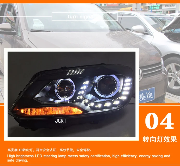 2 шт. автомобильный стиль светодиодный фары для VW Touran 2011- для Touran Головной фонарь светодиодный DRL Объектив двойной луч H7 HID Xenon bi xenon объектив