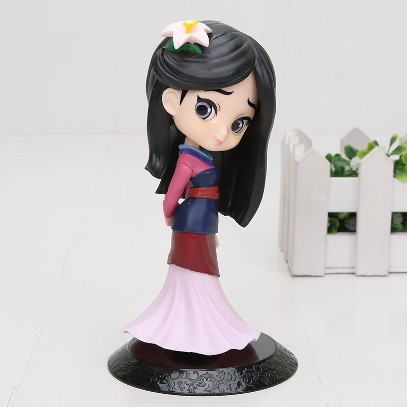 11cm Mulan 11 см Q Posket фигурка принцессы Мулан Белоснежка Рапунцель Фигурка Торт украшения ПВХ Модель Игрушки для девочек Подарки на день рождения - Цвет: 11cm Mulan