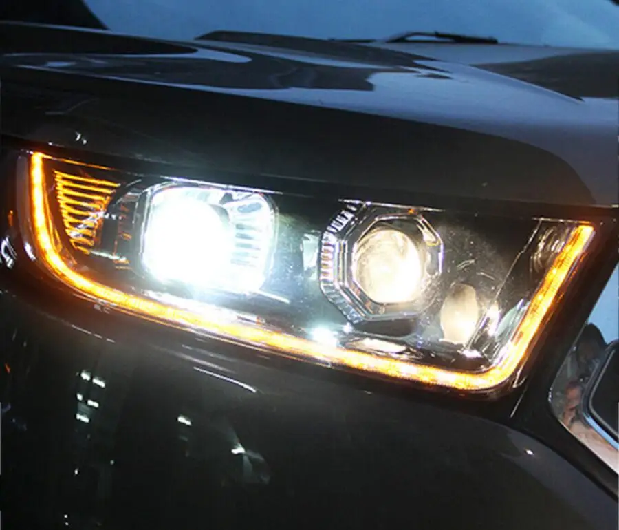 Динамический видео дисплей автомобиля Стайлинг для боковая фара Edge led головной свет Escape Головной фонарь drl