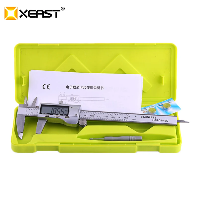 

XEAST Metal 6-Inch 150mm Stainless Steel Electronic Digital Vernier Caliper Micrometer Measuring