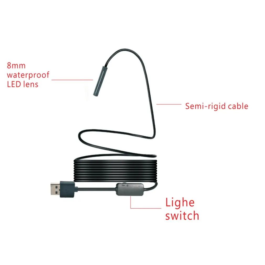 Wi Fi эндоскоп камера HD 1200 P 2 м Жесткий мини водостойкий мягкий проверка кабеля USB