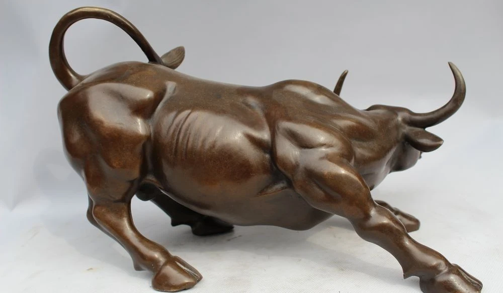 Статуэтка западного искусства злобный бык скульптура скот | Дом и сад