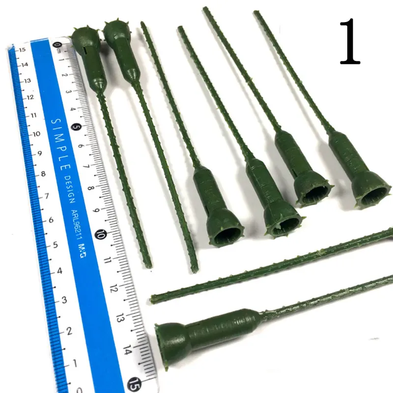 D1cmL12cm 1 шт. вечная жизнь цветок diy материал цветок грязь пробка армирование артефакт оборудование для сохранения цветов пластиковый цветок стержень - Цвет: D1cmL12cm