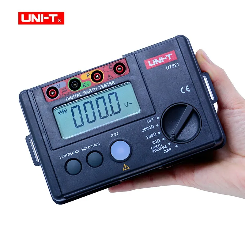 UNI T UT521 цифровой заземляющий тестер с ЖК дисплеем подсветка измеритель