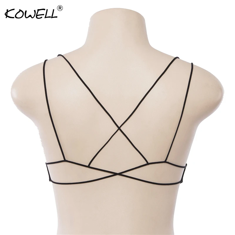 Сексуальный перекрестный бандажный Бралетт короткий топ женский летний с
