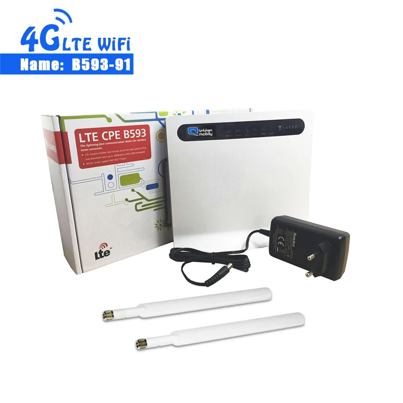 Huawei B593u-91 b593 100 Мбит/с 4G аппарат, который не привязан к оператору сотовой связи LTE CPE маршрутизатор LTE TDD2300/2600 МГц(B38/B40 4G LTE телефон 3g мобильный беспроводной CPE маршрута+ 2 шт. антенны