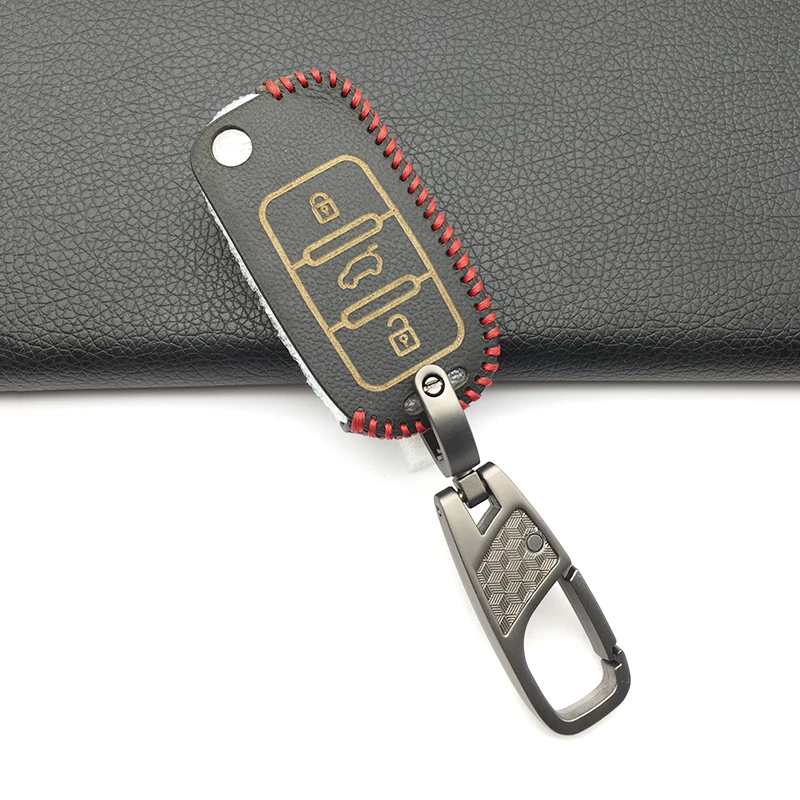 Leather Remote Control Car Key Case Cover for Volkswagen New Bora Passat Sagitar Golf Polo Lavida Tiguan Protect Shell | Автомобили и