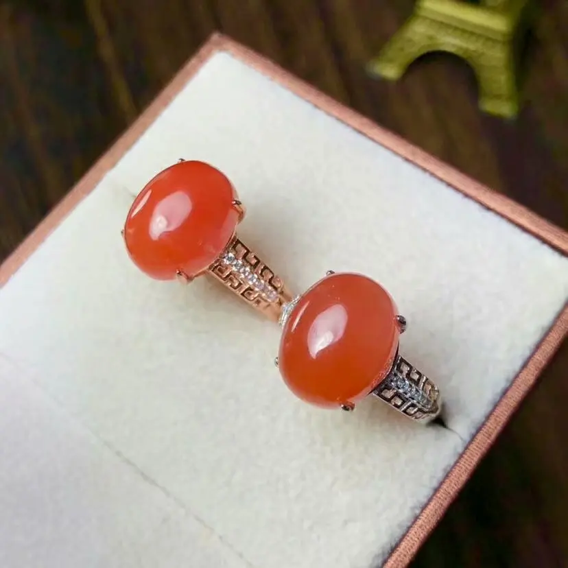 shilovem 925 silver sterling real Natural south Red agate rings fine Jewelry Christmas gift new trendy yhtz1014agnh | Украшения и