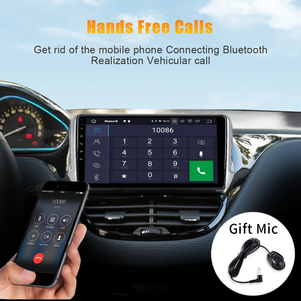 Android 10 0 автомобильный TDA7850 для Peugeot 2008 208 2012 2013 2014 2015 2016 2017 GPS 16G ROM Авторадио 1 Din 2 &quotIPS