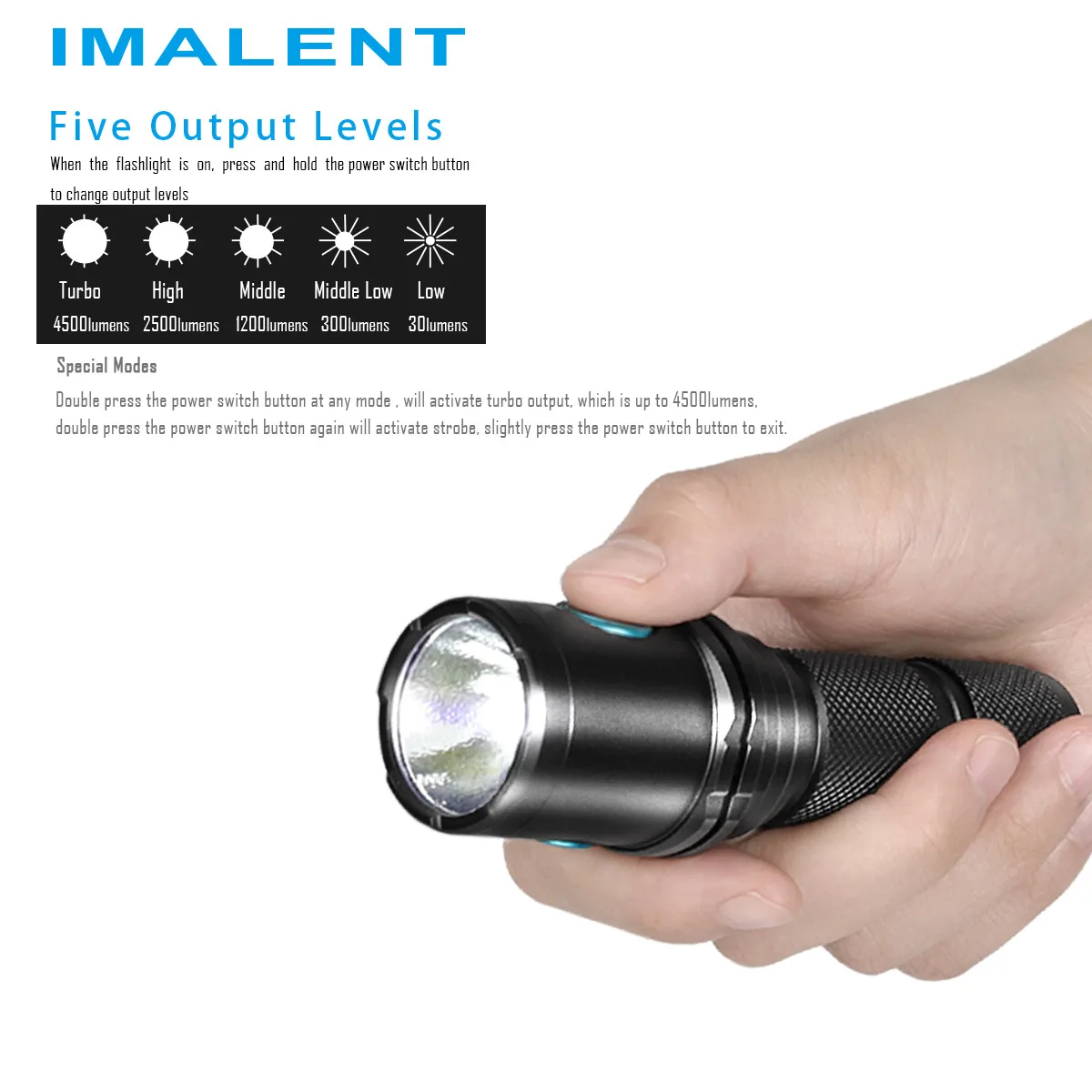 IMALENT DM70 фонарик CREE XHP70.2 Макс 4500 люмен луч бросок 306 м с 21700 5000 мАч 18wh micro-USB аккумуляторная батарея