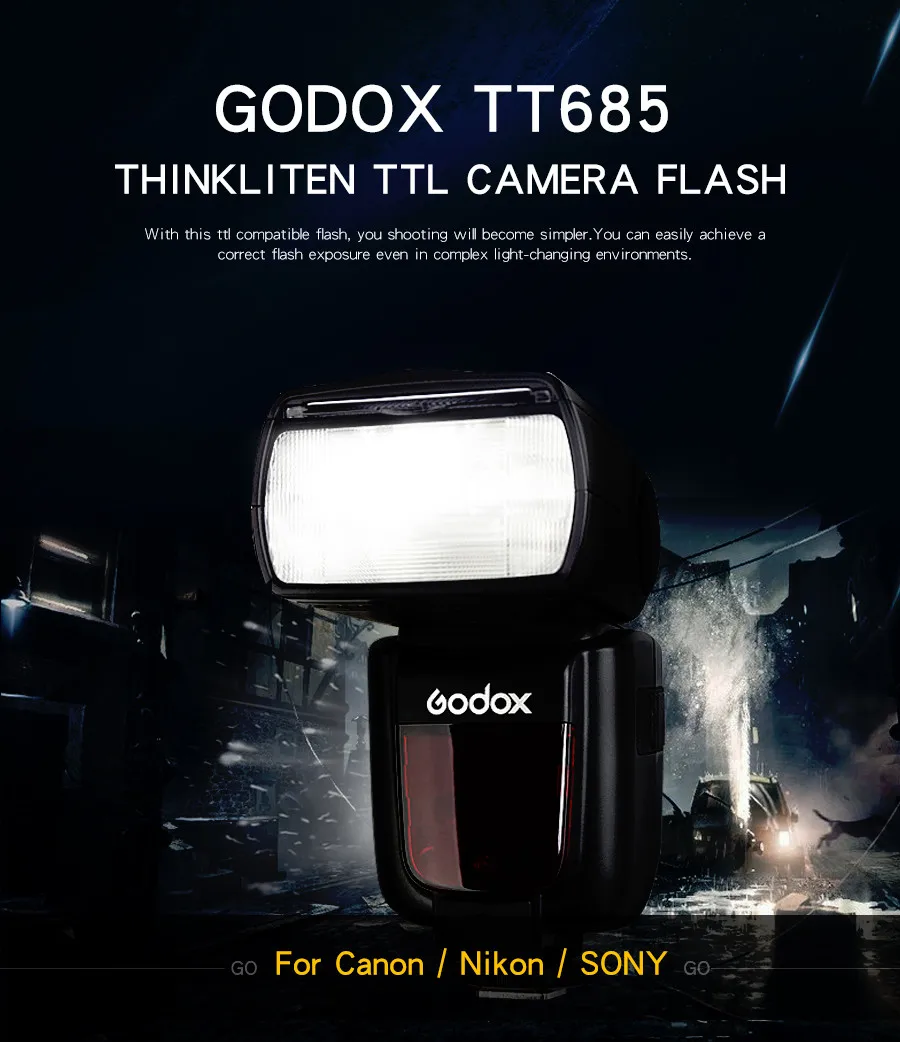 Godox TT685 TT685C TT685N TT685S TT685F TT685O Вспышка ttl HSS камера Вспышка speedlite для Canon Nikon sony Fuji Olympus камера