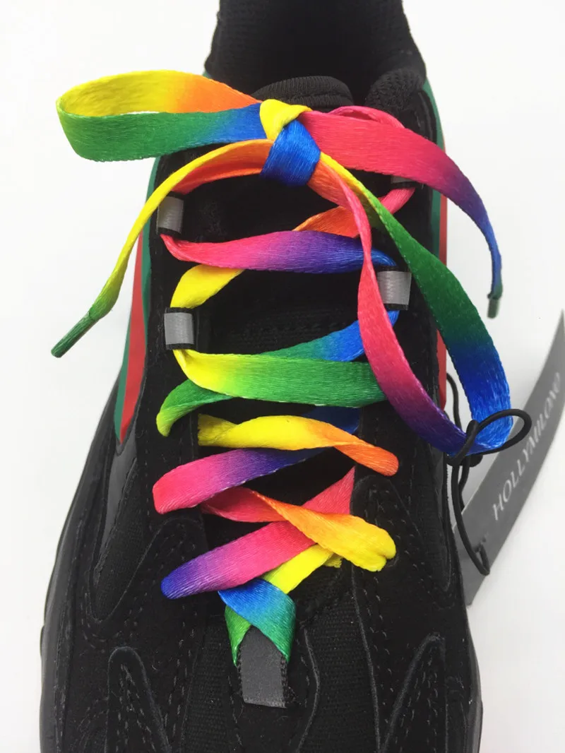 SHOELACES ACCESSORIES KIDS ADULTS RAINBOW MULTI SHOE LACES FOR GIRLS BOYS WOMEN MEN SHOES LENGTH 105CM/3.5FT WIDTH 0.8CM/0.3IN