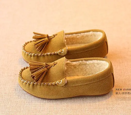 Мягкие удобные лоферы для мальчиков осенняя теплая плотная короткая плюшевая