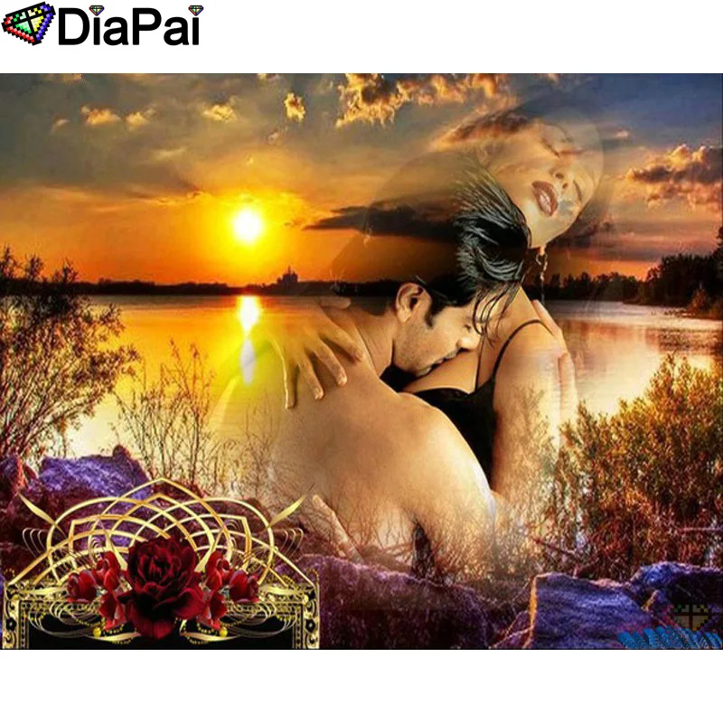 DIAPAI 5D DIY Diamond Painting Full Square/Round Drill "Sunset couple" Diamond Embroidery Cross Stitch 3D Decor A23373