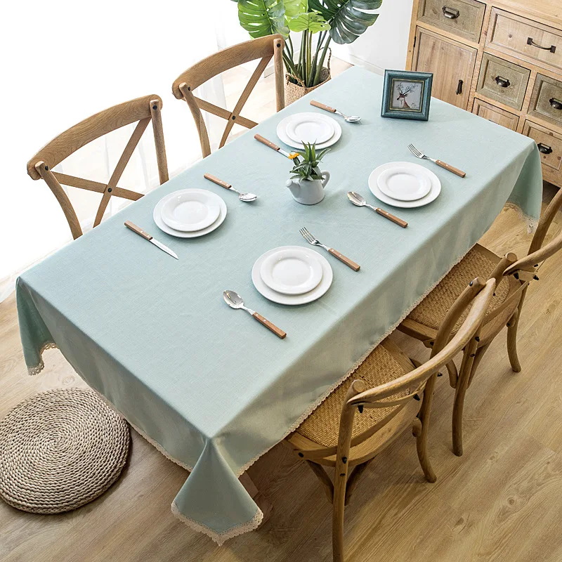Скандинавская простая Водонепроницаемая скатерть из чистого хлопка льняная