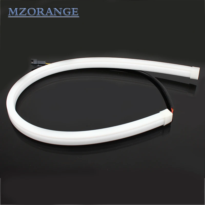 MZORANGE автомобильный Стайлинг 2 шт. 60 см Авто Янтарная белая последовательная полоса светодиодный гибкий DRL головной светильник поворотник Переключающийся светильник