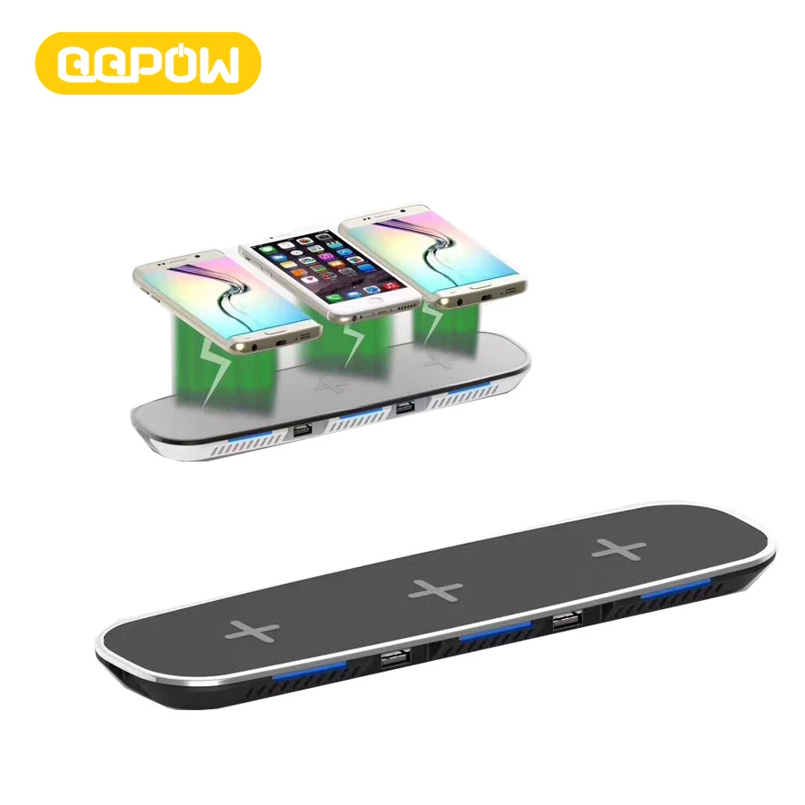 Qqpow Беспроводной Зарядное устройство для Samsung Galaxy S8 плюс S6 S7 Примечание 5