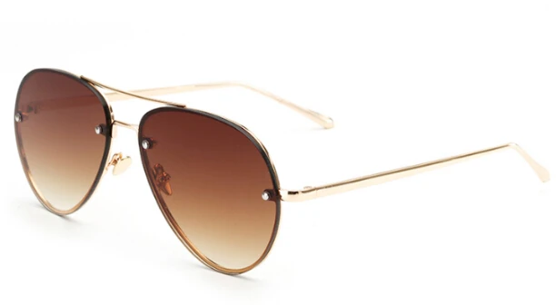 brown lens Peekaboo дешевые модные океанские солнцезащитные очки Тонированные линзы Желтый Розовый металлический каркас солнцезащитные очки для женщин и мужчин UV400 gafas de sol - Цвет линз: brown lens