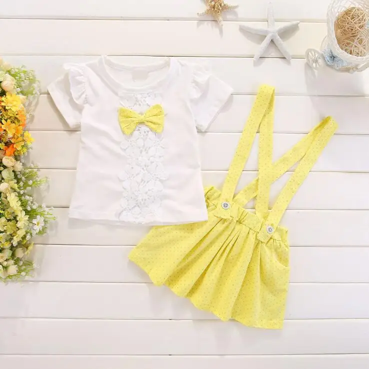 Коллекция 2019 года летние комплекты одежды для маленьких девочек костюм с платьем