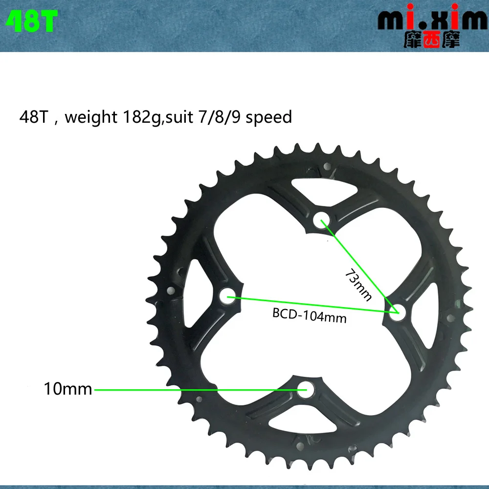 48T CRMO 22T 28T 32T 38T 44T 48T шатун для горных велосипедов, полый шатун для дорожного велосипеда, цепь, колеса, зубной срез, запасные части, велосипедная цепь - Цвет: 48T CRMO