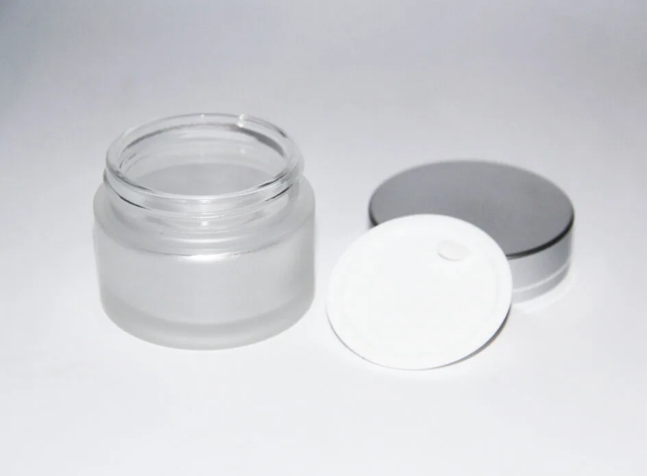 200pcs 50g Frosted Cosmetics Glass Jars Makeup Cream Cosmetic Beads Storage Pot Container Round Bottle Transparent Amber Case | Дом и сад