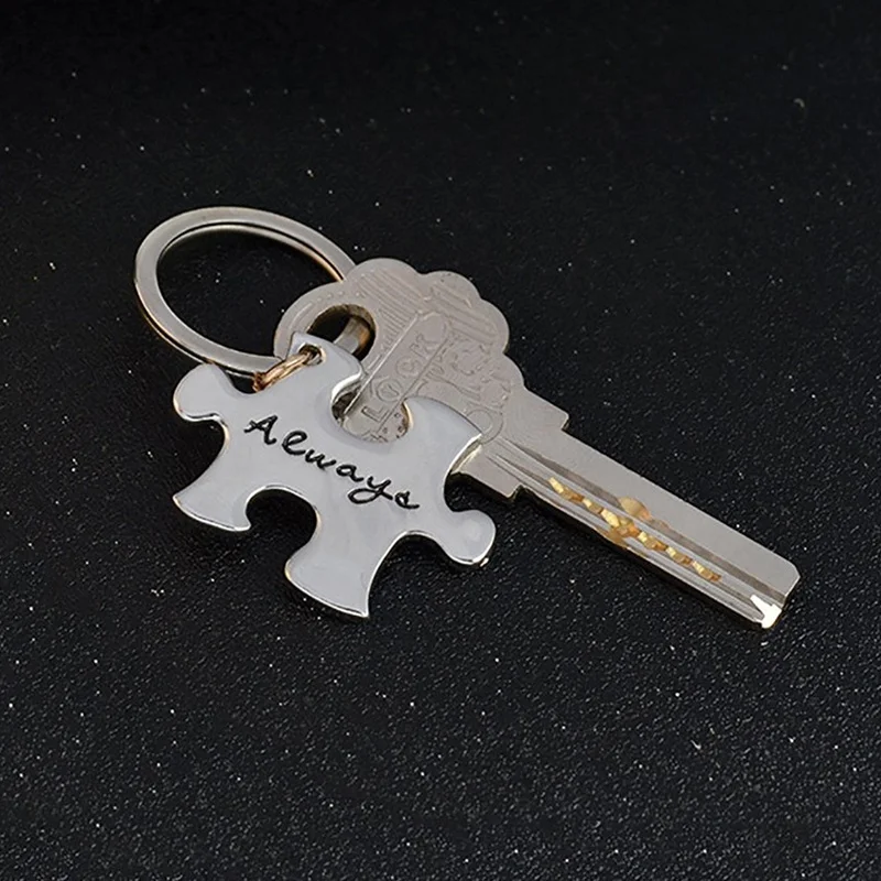 2 шт всегда и навсегда головоломка часть пара BFF брелок, подарки для бойфренда или девушки, отношения на расстоянии BFF подарок