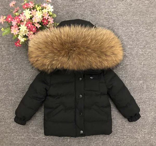 Детская утепленная пуховая куртка для мальчиков и девочек короткая зимней